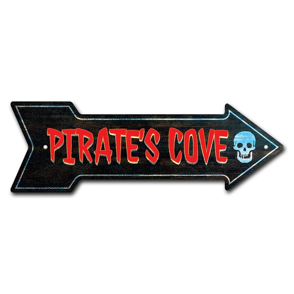 Pirates Cove Arrow Sign Funny Home Decor 30in Wide